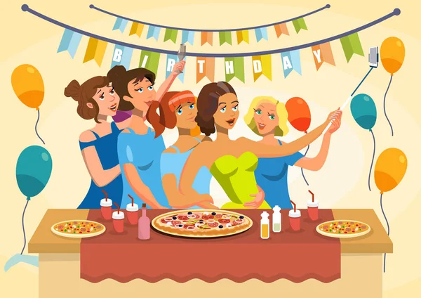 Illustrazione vettoriale della celebrazione della festa di compleanno — Vettoriale Stock