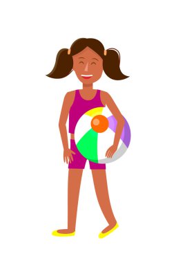 Genç kız Pigtails çizgi film karakteri ile tabaklanmış