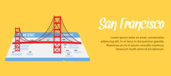 Bannière vectorielle San Francisco, Affiche avec Copyspace — Image vectorielle