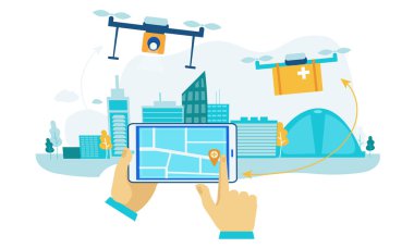 Uçak teslim. Gelecekteki paket sevkiyat. Düz