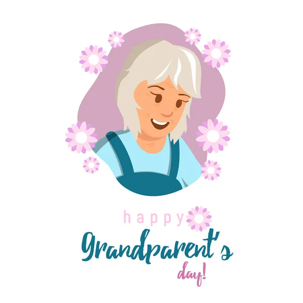 Illustration platt Banner glad Grandparents Day. — Stock vektor