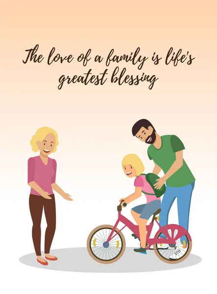 L'amore della famiglia è vita Le più grandi benedizioni . — Vettoriale Stock
