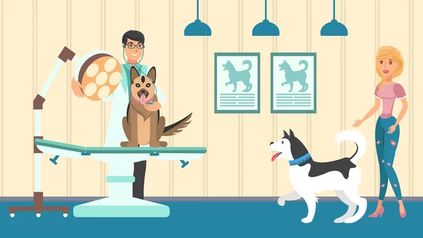 Nombramiento veterinario Vector Ilustración plana — Vector de stock