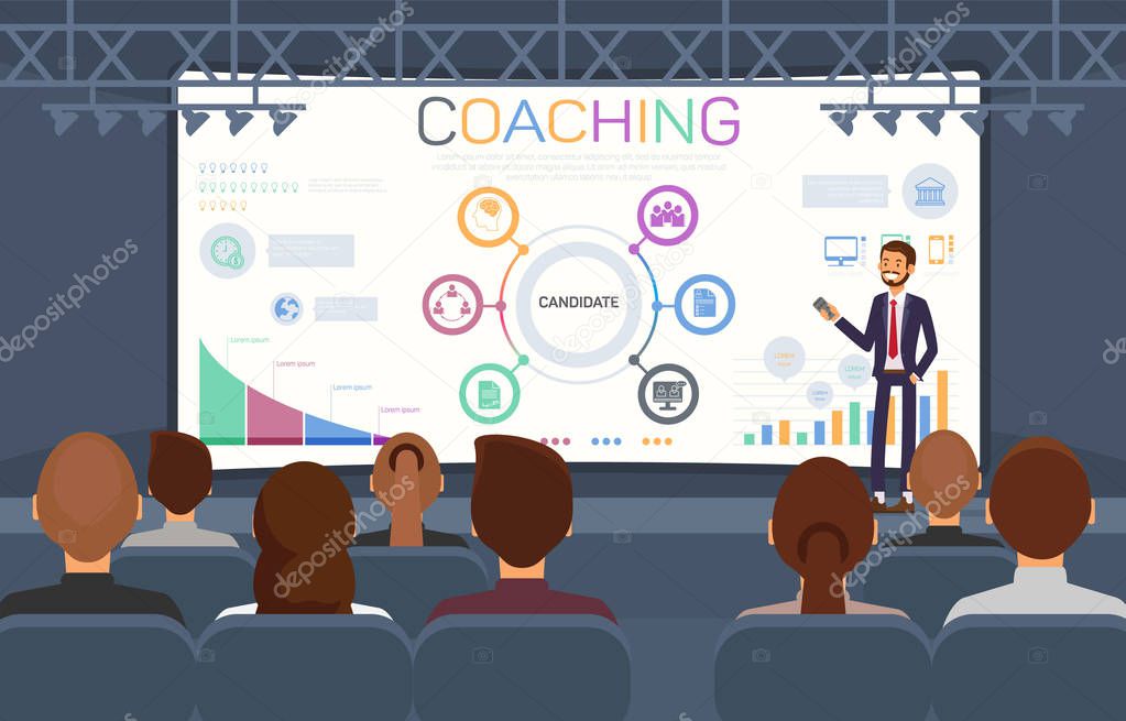 Flat Banner Coaching Seminar Recruitment Agencies.