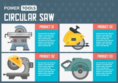 Ağaç işleri daire testere düz vektör Web Banner