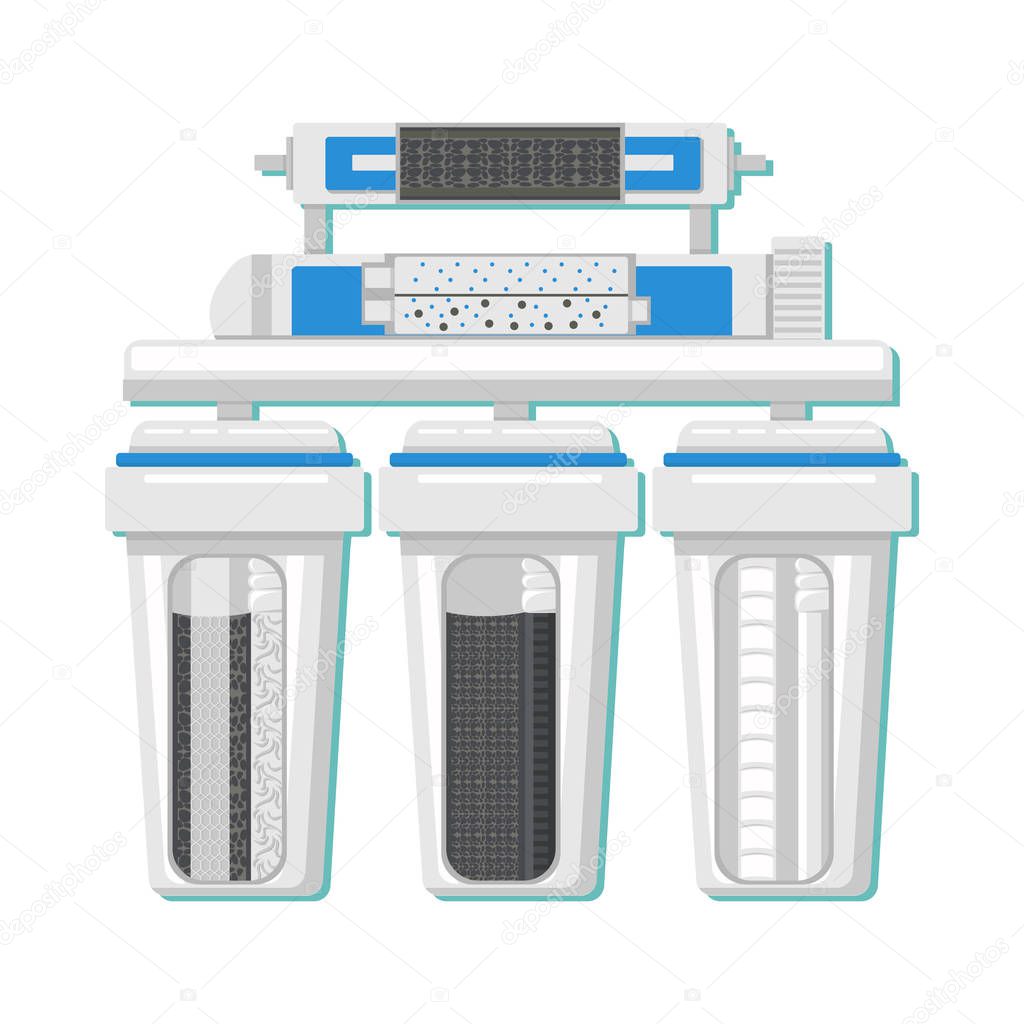 Water Filter in Cut Color Vector Illustration