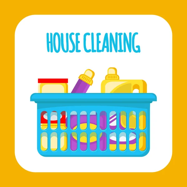 Nettoyage de la maison Fournitures Médias sociaux Bannière vectorielle — Image vectorielle