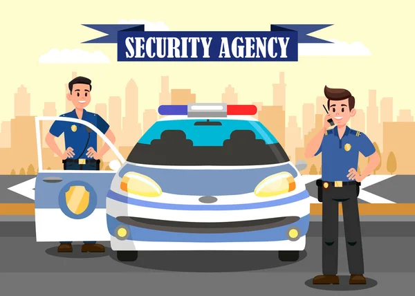 Security Agency reklam platt Banner mall — Stock vektor