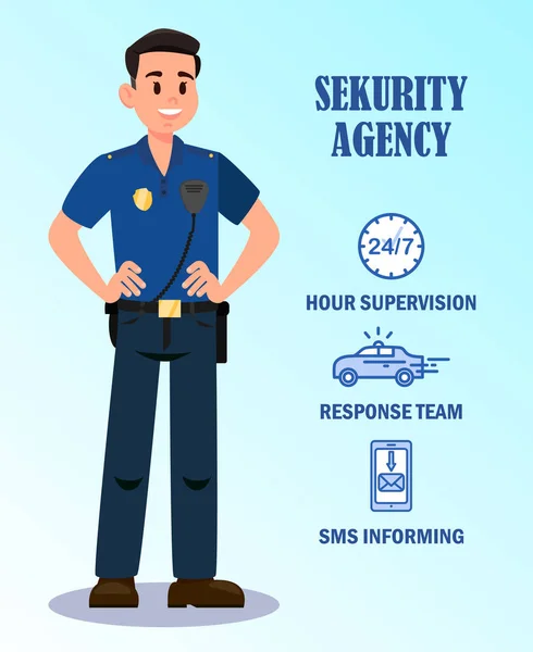 Seguridad Agencia Servicios Vector Banner Template — Archivo Imágenes Vectoriales