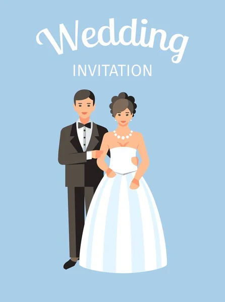 Hochzeitseinladung Postkarte Vektor Illustration — Stockvektor