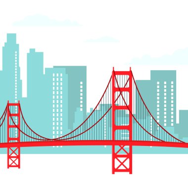 San Francisco Modern Cityscape vektör çizim