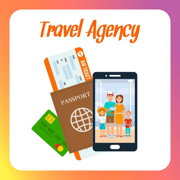 Agencia de viajes Diseño de post de medios sociales con texto — Archivo Imágenes Vectoriales