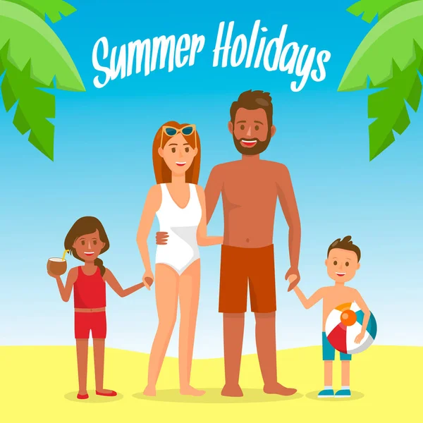 Aile sosyal medya Banner yaz tatil günleri — Stok Vektör