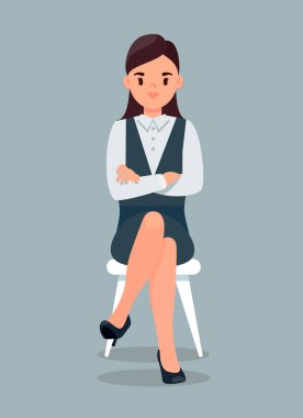 İş kadını resmi elbise düz Illustratio