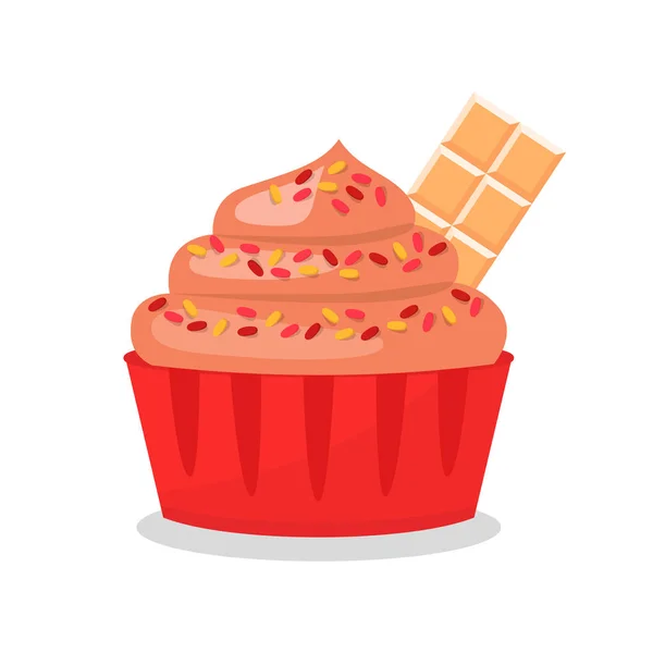 Νόστιμο Cupcake με σοκολάτα διανυσματικά εικονογράφηση — Διανυσματικό Αρχείο