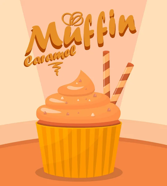 Delicioso Cupcake Cartoon Vector Ilustração —  Vetores de Stock