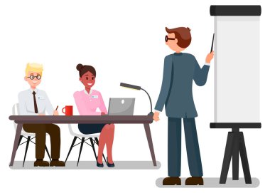 İşçilerin iş toplantı illüstrasyon vektör