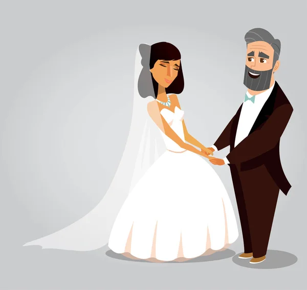 Γαμήλια τελετή έννοια ευχετήρια κάρτα διάνυσμα — Διανυσματικό Αρχείο
