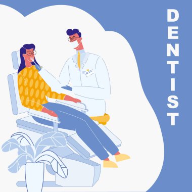 Dişçi, Stomatologist vektör poster ile metin