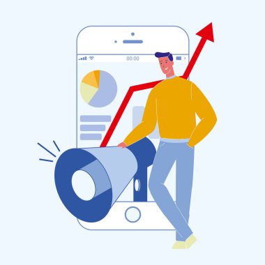 Dijital, sosyal medya pazarlama renk Illustration