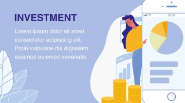 Metin alanı ile yatırım daire vektör web banner