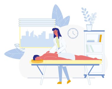 Klinik Oda Vektörü masör Masaj Hasta