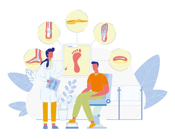 Flat Feet Correction with Insoles Vector Concept