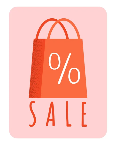 Försäljning shopping väska tecknad vektor illustration — Stock vektor