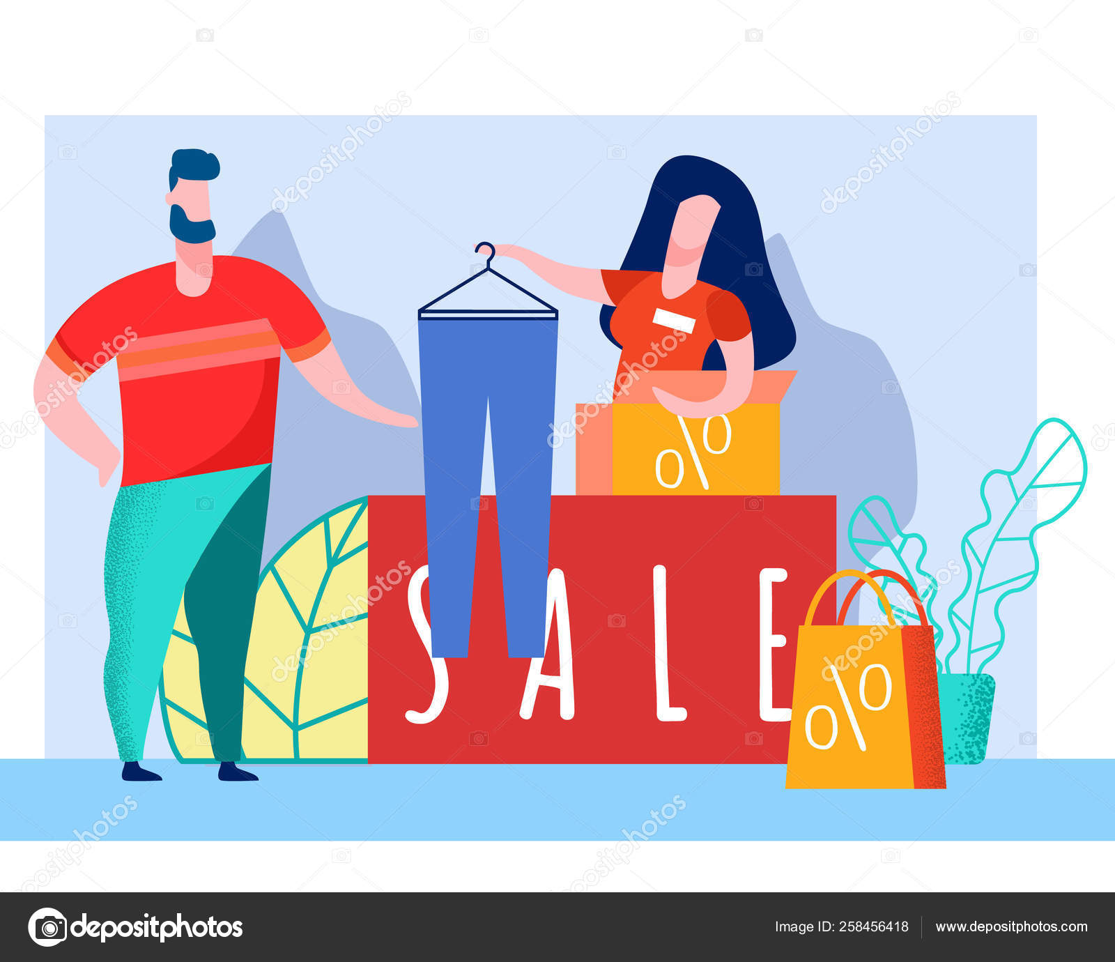 Man Shopping in Mall Cartoon Vector Illustration Stock Vector by