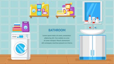 Metin Alanı ile Banyo İç Vektör Banner