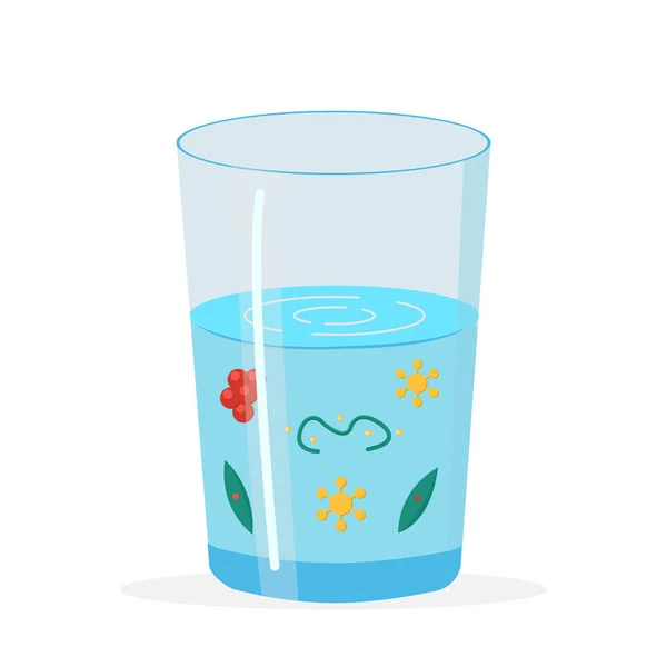 Üveg piszkos, szennyezett víz illusztráció — Stock Vector