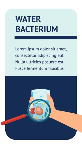 Vatten bacterium Flyer platt layout med text utrymme — Stock vektor