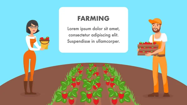 Farming Web-Banner-Vektor-Vorlage mit Textfläche — Stockvektor