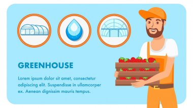 Çilek Kutu vektör afiş Düzeni ile Man