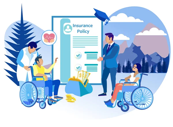 Life Insurance for People with Disabilities Flat. — Stock Vector
