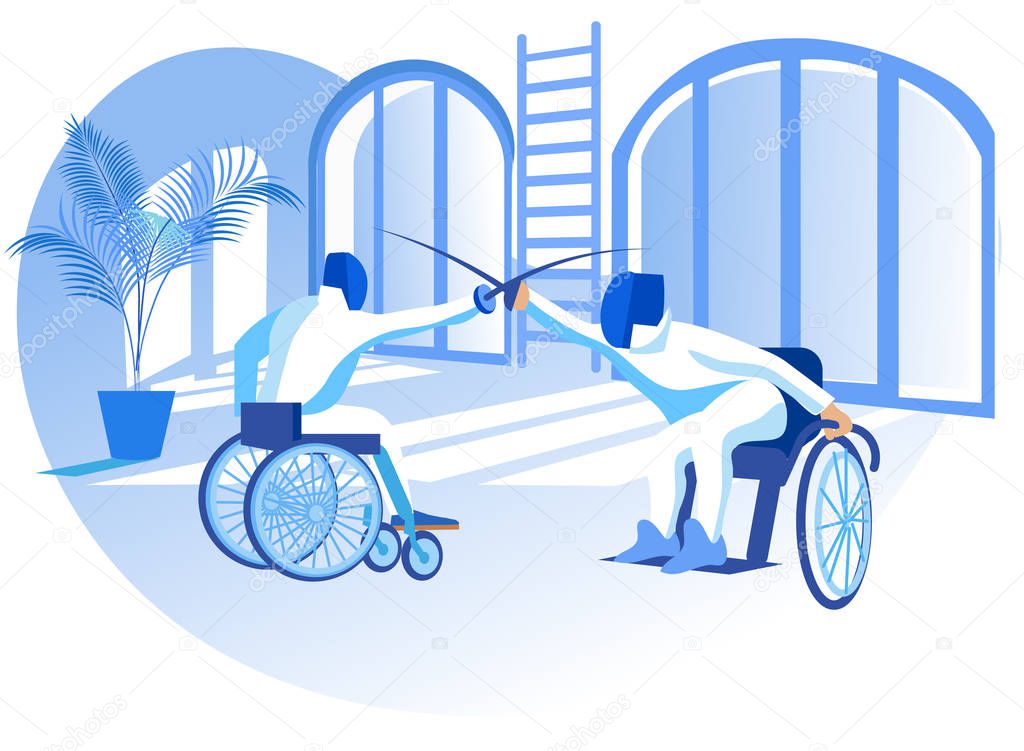 Vector Illustration Paralympic Competition Flat