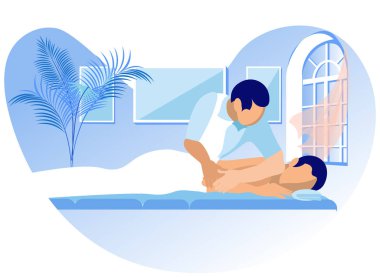 Vektör Resimleri Rehabilitasyon Masaj Çizgisi