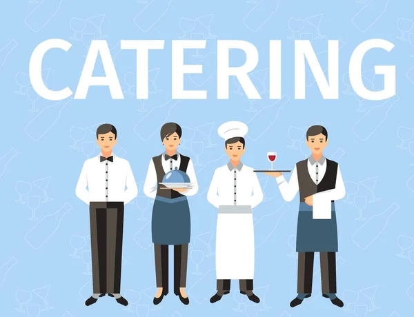 Catering Service Pessoal Palavra conceito Banner — Vetor de Stock