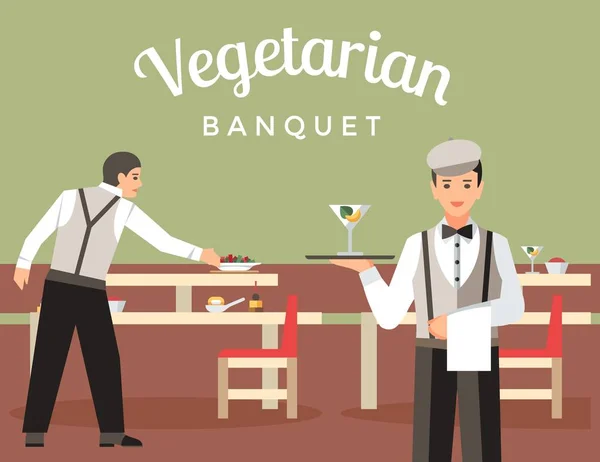 Francês Restaurante Flat Vector Banner Template — Vetor de Stock