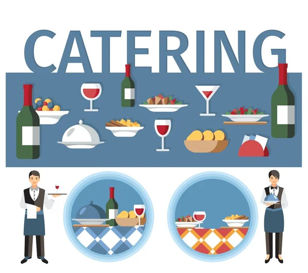 Düğün Catering Hizmetleri Kelime Kavramı Banner — Stok Vektör