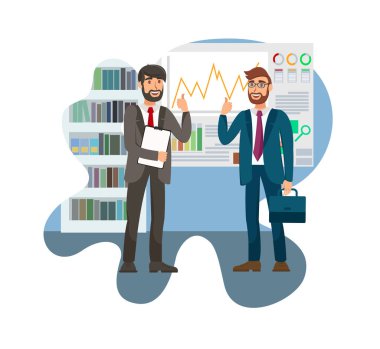 İş Raporu İllüstrasyonunda Görüşülen İş Arkadaşları