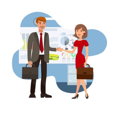 İş Müzakere Renk Vektör İllüstrasyon