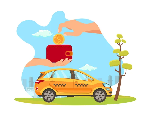 Servicio de taxi Pago Ilustración plana de vectores — Vector de stock