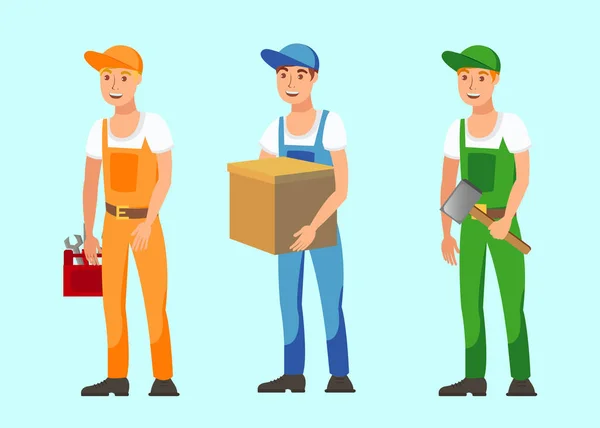 Trabajadores vocacionales Set de ilustraciones vectoriales planas — Vector de stock