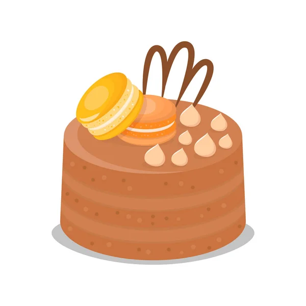 巧克力多层蛋糕矢量插图 — 图库矢量图片