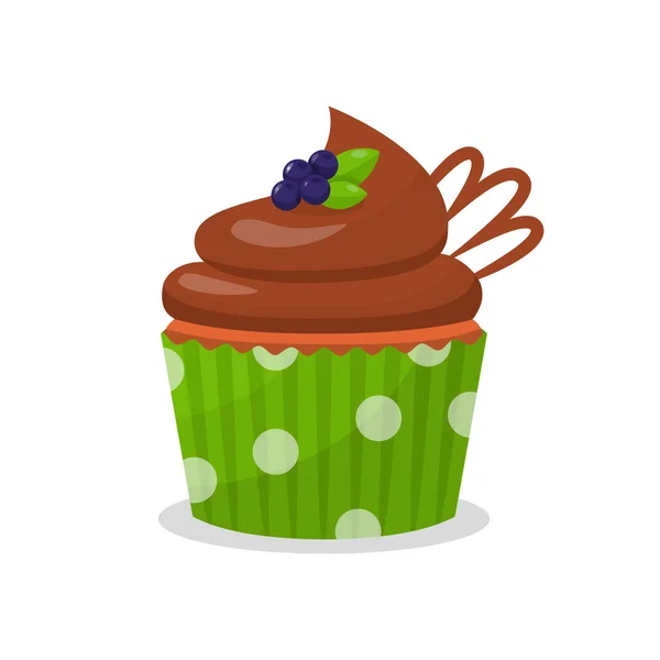 Leckere Cupcake mit Beeren Vektor Illustration — Stockvektor