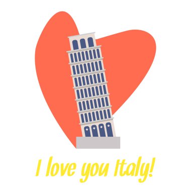 Pisa Eğik Kule Seyahat Kartpostal ı harflerle