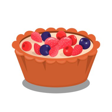 Sweet Berry Pişirme Karikatür Vektör İllüstrasyon