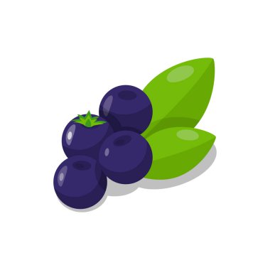 Lezzetli Yaban Mersini Karikatür Vektör İllüstrasyon