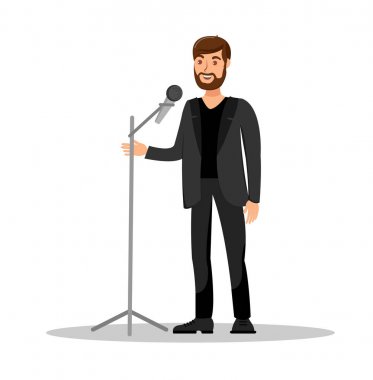 Stand Up İzole Renk Vektör İllüstrasyon göster
